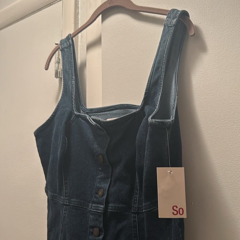 Denim So dress with buttons down the front - Picture 6 of 7